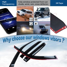 LQQDP 4pcs Window Rain Guard Compatible with 1997-2001 Honda CR-V CRV Outside Mount Tape-On Window Visors