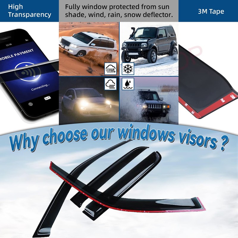 LQQDP 4pcs Window Rain Guard Compatible with 1997-2001 Honda CR-V