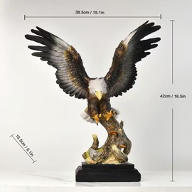 Dwysswyd 17 Inch Large Eagle Resin Statue, A Stunning Sculpture Figurine Gift for Home Decor, Office, Living Room Desktop Display and Decorative Decoration.