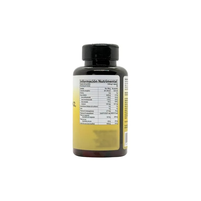 All Nature Vitamina D3K2 Magnesio, Zinc y Aceite de Coco