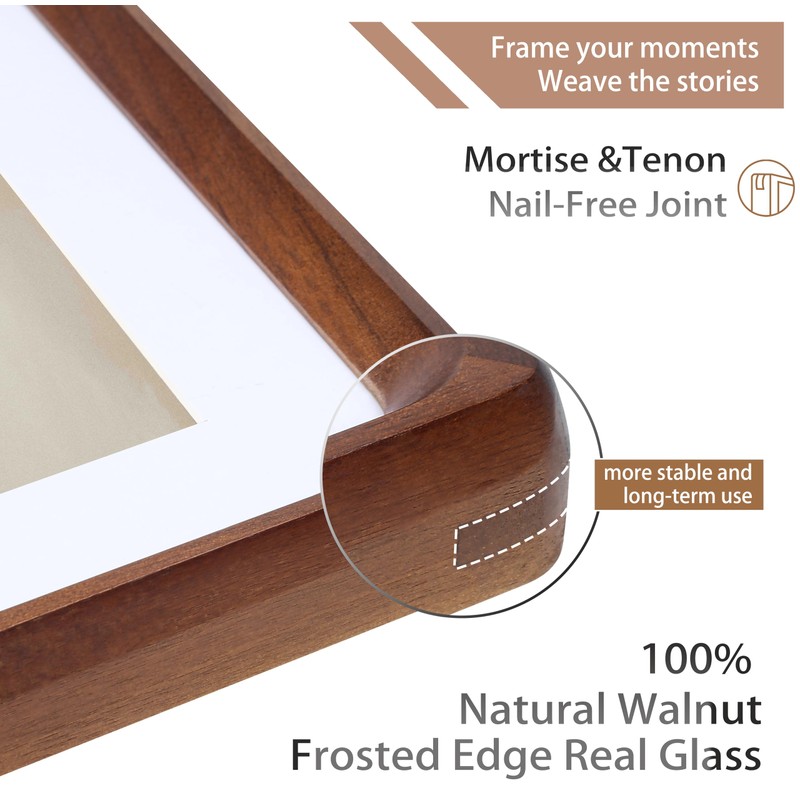 Gdfmsc Square 4x4 Picture Frame with Mat for 3x3, USA-Sourced