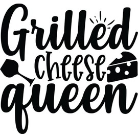 SEC Apparel Cheese Iron On Patches Decals Transfers Applique Letters for t Shirts Fabric Clothing (Grilled Cheese Queen)