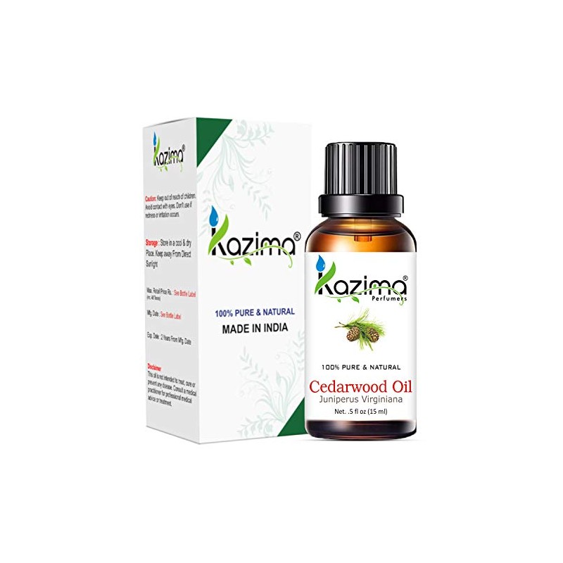 KAZIMA Natural and Undiluted Cedarwood Essential Oil for Skin Care