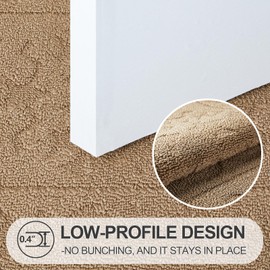 FONEYI Indoor Doormat, Front Back Door Mat 24"x36" Washable, Rubber Backing Non Slip Door Mats, Low-Profile Absorbent Entrance Doormat Inside Floor Mats for Entryway, Resist Dirt Entry Doormats, Beige