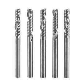 End Mill Cutter 5 Pieces 1/8 Inch Shank 3.175 mm x 12 mm Carbide Flat End Mill CNC Milling Cutter Flute for Wood Aluminium Steel Titanium