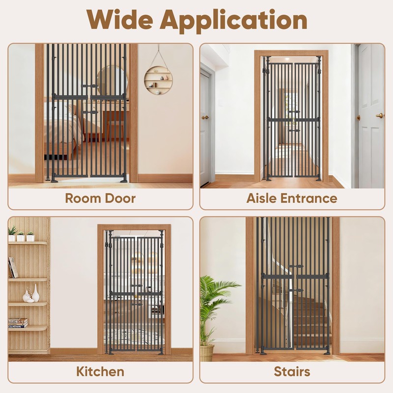 YGP Extra Tall Cat Gate,Width 33-37.8" No Drilling Pet Gate