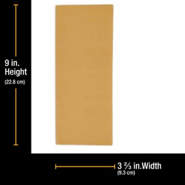 Dura-Gold Premium 1/3 Sheet Gold Sandpaper Sheets, 1000 Grit (Box of 20) - 3-2/3" x 9" Size Hook & Loop Backing, Wood Furniture Woodworking, Auto Paint - Jitterbug Sanders, Clip-On, Hand Sanding Block