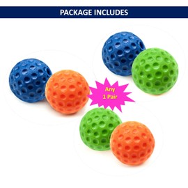 2 X DOG BALLS [10 cm] GOLF Large Interactive Dog Toys for Boredom GIGGLE TREAT DISPENSING Exciting Sound Dog Treat Toy Teeth Cleaning Dog Puzzle Toy Dog Chew toys ((Pack of 2), Golf)