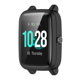 Lamshaw 3-Pack Compatible with Fitpolo Smart Watch (1.3 inch) Screen Protector Case, Soft TPU Plated All-Around Protective Bumper Cover (Black+Black+Black)