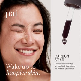 Pai Skincare London | CARBON STAR Overnight Clarifying Face Oil for Acne and Blemish Prone Skin with Activated Charcoal. Organic, Vegan, Cruelty Free. 30ml / 1 fl oz