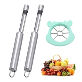 Cuisipro Apple Corer Stainless Steel Apple Corer, Easy Removal of the Core Casing, Suitable for Pears, Apples and Other Fruits, with 1 Fruit Cutter, Pack of 2