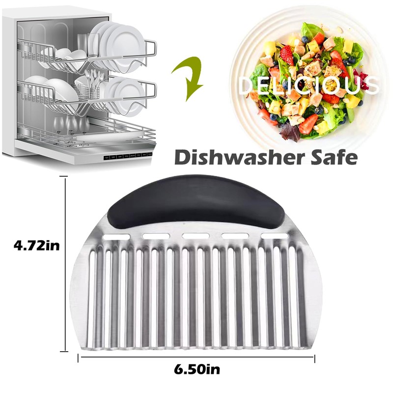 JAYVAR Large Crinkle Cutter French Fry Cutter, Large Crinkle Potato