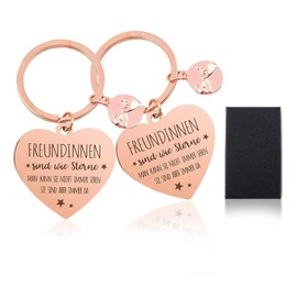 XWCHASA Girlfriend Gifts Keyring for Best Friend Key Fob, Colleagues and Sisters - High Quality Stainless Steel Material Keyring for Women, 2