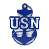 Metal US NAVY Chief Fouled Anchor 12 Inches Tall (Blue)