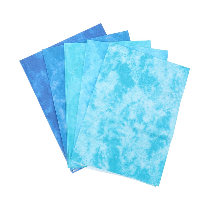 5Pcs Cotton Quilting Fabric Smudge Dyed 19.7in Long 17.7in Wide