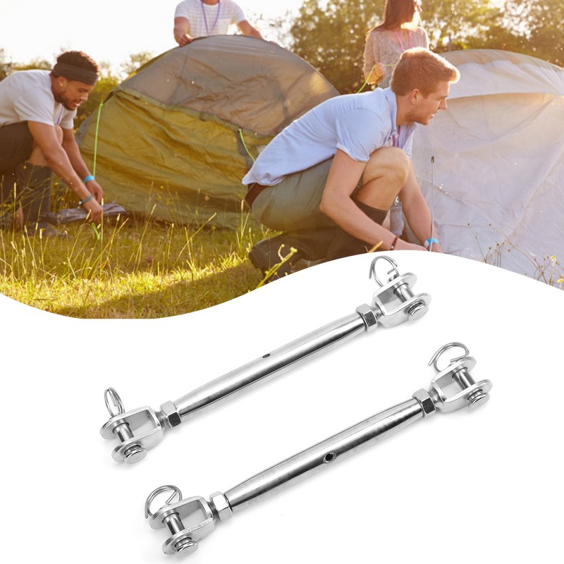 2pcs Jaw and Jaw Turnbuckle Stainless Steel Turnbuckle Rigging Screw