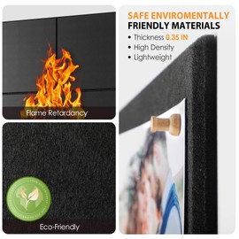 MaxGear Large Cork Board for Wall 36" x 24", Black Bulletin Board, 6 Pack Felt Wall Tiles with Pushpins, Cork Boards for Office Pin Board Tack Board Cork Boards