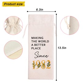 42 Birthday Gift | 42 Birthday Wine Bag Gift |Making The World A Better Place Since 1982 | 42 Birthday Gifts for Her Sister | 42 Years Old Gift Idea Wine Bag | Birthday Party Favors 11WB40