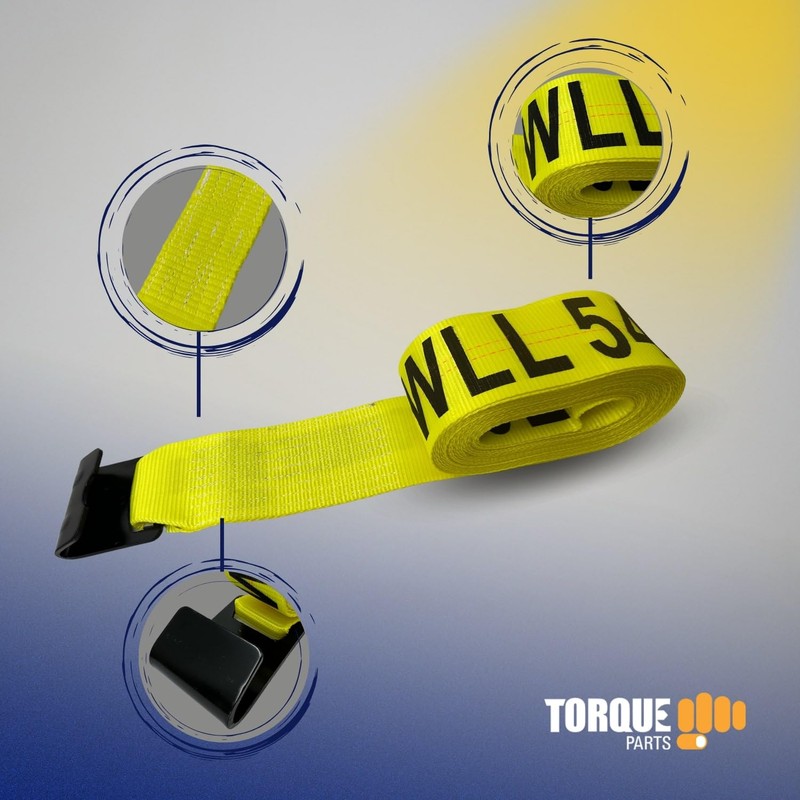 TORQUE 10 Pack of Heavy Duty Winch Straps 4 Inch