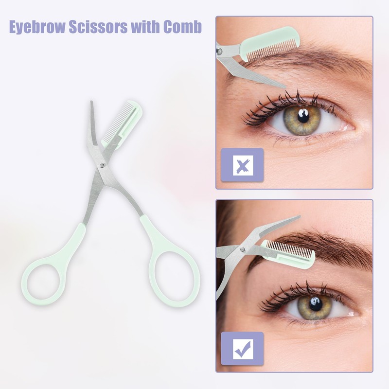 VOCOSTE Eyebrow Scissors, Eyebrow Cut, Comes with a Comb, Removable,