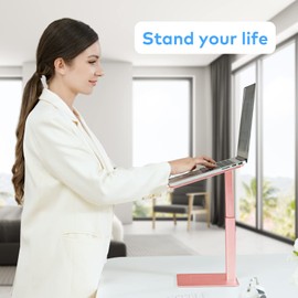 VECOFO Laptop Stand for Desk, Ergonomic Aluminum Laptop Stand Adjustable Height from 7-15", Sitting and Standing Laptop Riser for 10-17" Notebook