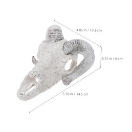 Abaodam Artificial Sheep Skull Decoration Realistic Aquarium Fish Hideout Reptile Terrarium Ornament Durable Compatibility for Fish Tanks Cages
