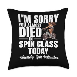 Indoor Cycling Spin Class Workout Spin Bike Spin Instructor Throw Pillow