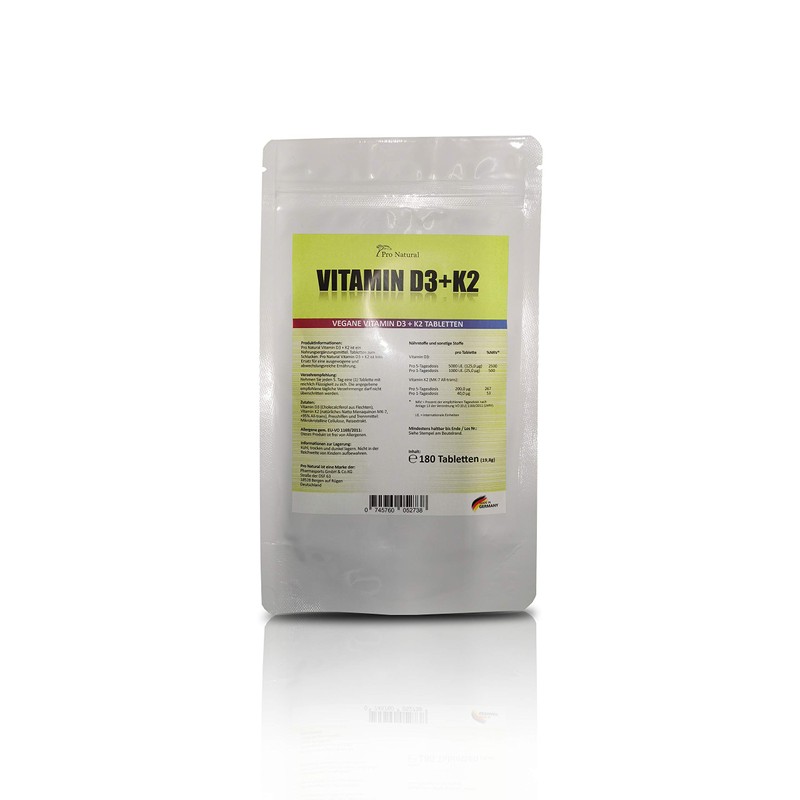 Vitamin D3 5000 IU (Cholecaliferol) + Vitamin K2 MK7 (All-Trans