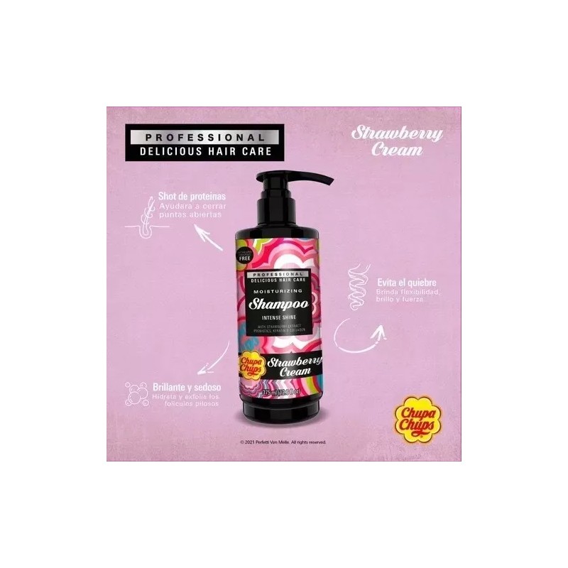 Chupa Chups Kit Chupa Chups Strawberry Cream Shampoo Y Acondicionador.