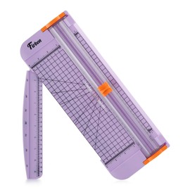 Firbon Purple A4 Paper Cutter, 12 Inch Titanium Straight Paper Trimmer with Side Ruler for Scrapbooking Craft, Paper, Coupon, Label, Cardstock