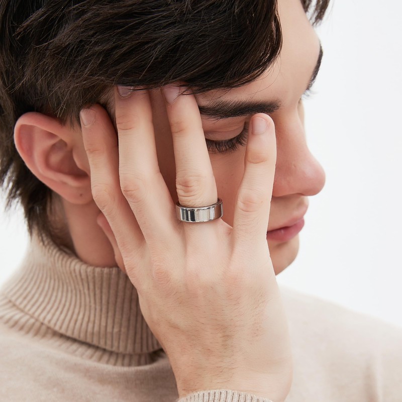 POBOVi Smart Ring with Wireless Charging Case, Size First with