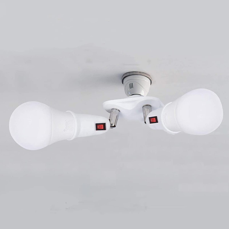 CLWHJ-360 Degrees Adjustable 2 in 1 E26/E27 Splitter Socket Adapter.