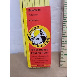 US Tape Rhino Rulers 55160 Fiberglass Folding Ruler 5/8" x 6' Carp with 6" Sliding Ext