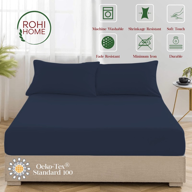 Rohi Easy Care Plain Dye 25cm 3/4 Fitted Sheet -