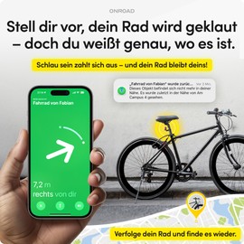 ONROAD Ontrack Reflector Bicycle - Airtag Bicycle Hideaway, Theft-Proof & Screwed - Bicycle Reflectors Rear, StVZO Compliant - Rear Reflector Bicycle with GPS Tracker Bicycle Compartment, Pack of 1