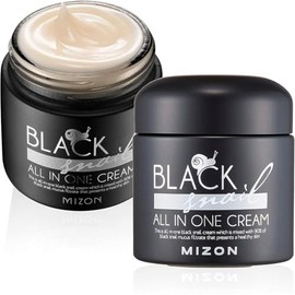 MIZON Crema Hidratante Facial Black Snail All In One 75 ml – Con 90% baba de caracol negra – Skin care coreano para textura uniforme y luminosidad para todo tipo de piel