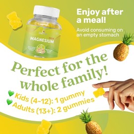 BeLive Gomitas de magnesio de 200 mg - 60 unidades  Suplementos de glicinato de magnesio para la relajación, el alivio del estrés y el sueño en...    