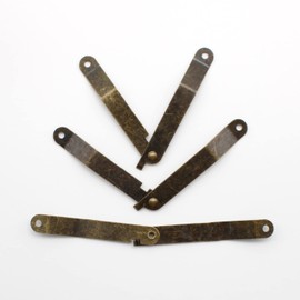 Pack of 8 Galvanised Iron Hinges, MYLERCT Retro Hinge Stay, Folding Hinge Size is 83 mm Long and 11 mm, Folding Hinge with Lock for Furniture Door Lid Support, Cabinet Door