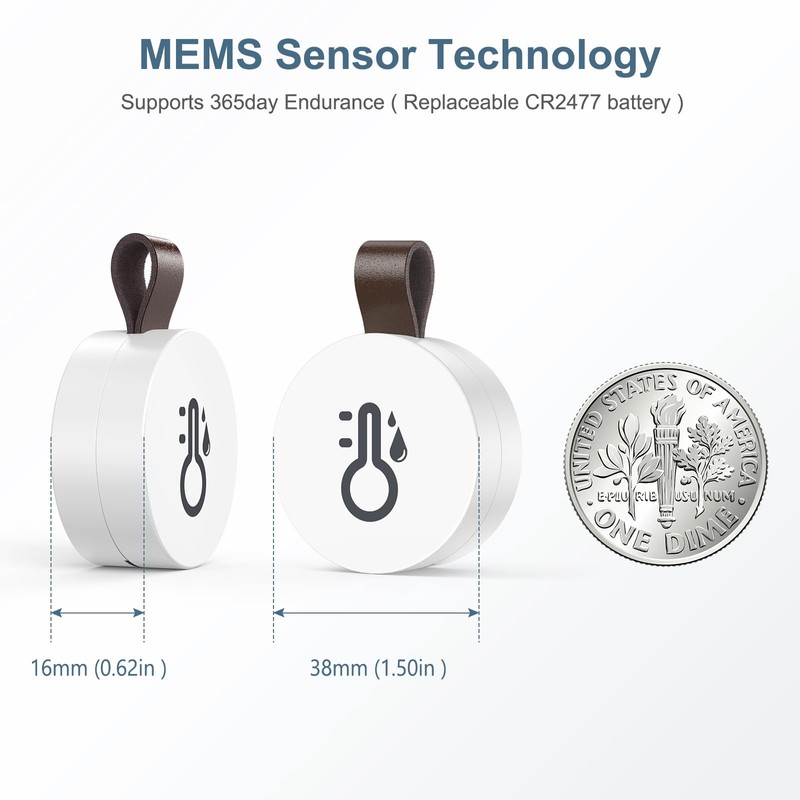 Ankilo Wireless Thermometer Hygrometer, Mini Bluetooth Thermal Hygrometer with Smart