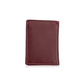 Josephine Osthoff Men's Leather Large Card Holder Credit Card Credit Cards Women's RFID Protection ID Pocket Slim Wallet with Zip (929), bordeaux, coin purse