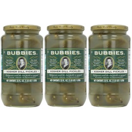 Bubbies Pure Kosher Dill Pickle 33.0 OZ(Pack of 3)
