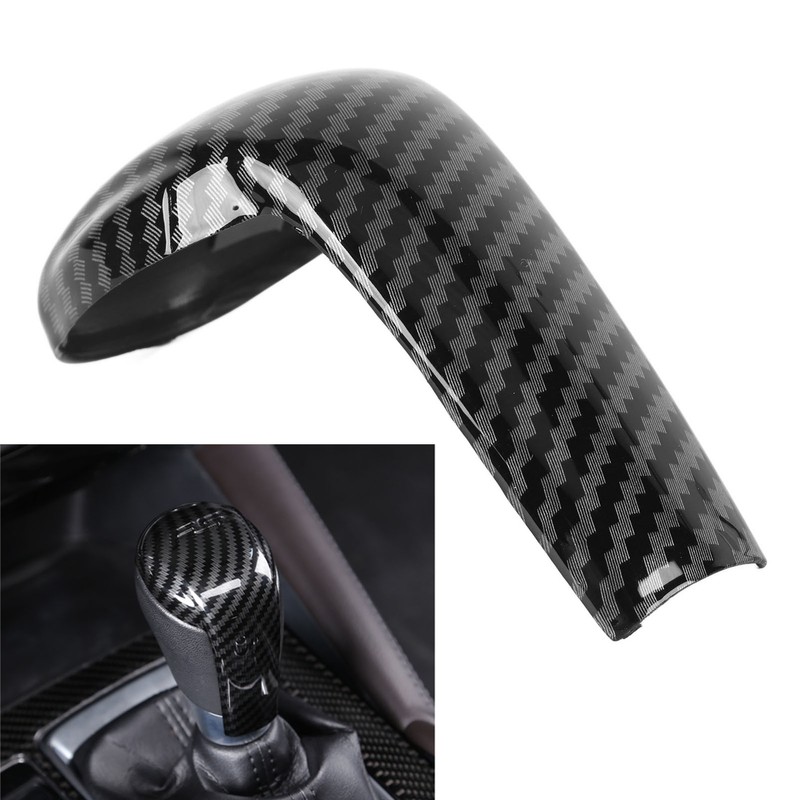 Gear Shift Knob Trim Carbon Fiber Grain Scratch Free Replacement