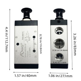 AOMAG Pneumatic 3/8" PT 5 Way 2 Postion Air Hand Lever Operated Valve Pneumatic Solenoid Valve Manual Control Push-Pull 4R310-08