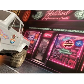 Generic 1/10 Scale RC Scale Garage Walls/Diorama/backdrop - 4pc WALL DECAL KIT - for R/C Crawler, Cars trucks - Neon Nights