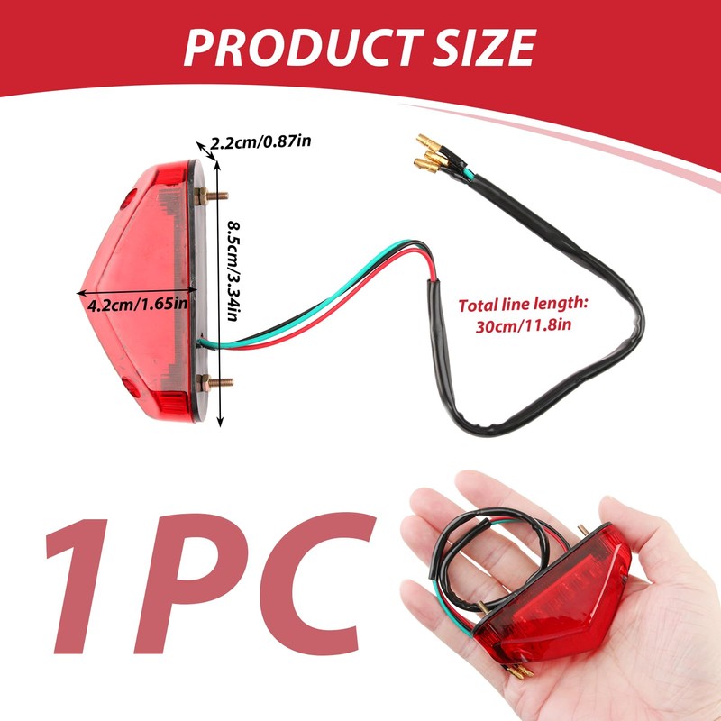 Wonvify Motorcycle Rear Light Universal