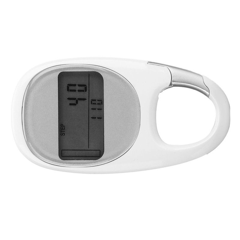 Step Counter Power Saving Mode Clear LCD Display Simple Carabiner