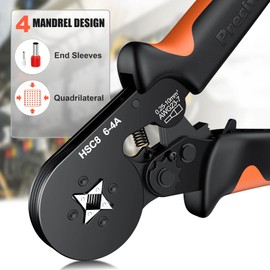 Ferrule Crimping Tool, Preciva Wire Crimper Plier, 0.25-10mm²/AWG23-7 Self Adjustable Ratchet Bootlace Ferrule Wire Crimping Plier, Hand Crimper Plier Wire Terminal Crimping Tool