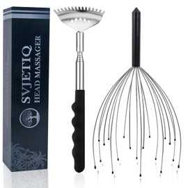 Svjetiq Head Massager Back Scratcher, 20 Fingers Head Scratcher Scalp Massager & Back Scratcher for Men Women, Christmas Gift Stocking Stuffers for Deep Relaxation, Hair Stimulation