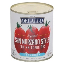 DeLallo Italian San Marzano Style Crushed Tomatoes, 28 oz Can (Pack of 8)
