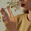 Bonlavie 925 Sterling Silver Ring for Women, 2.25ct Amethyst ring,